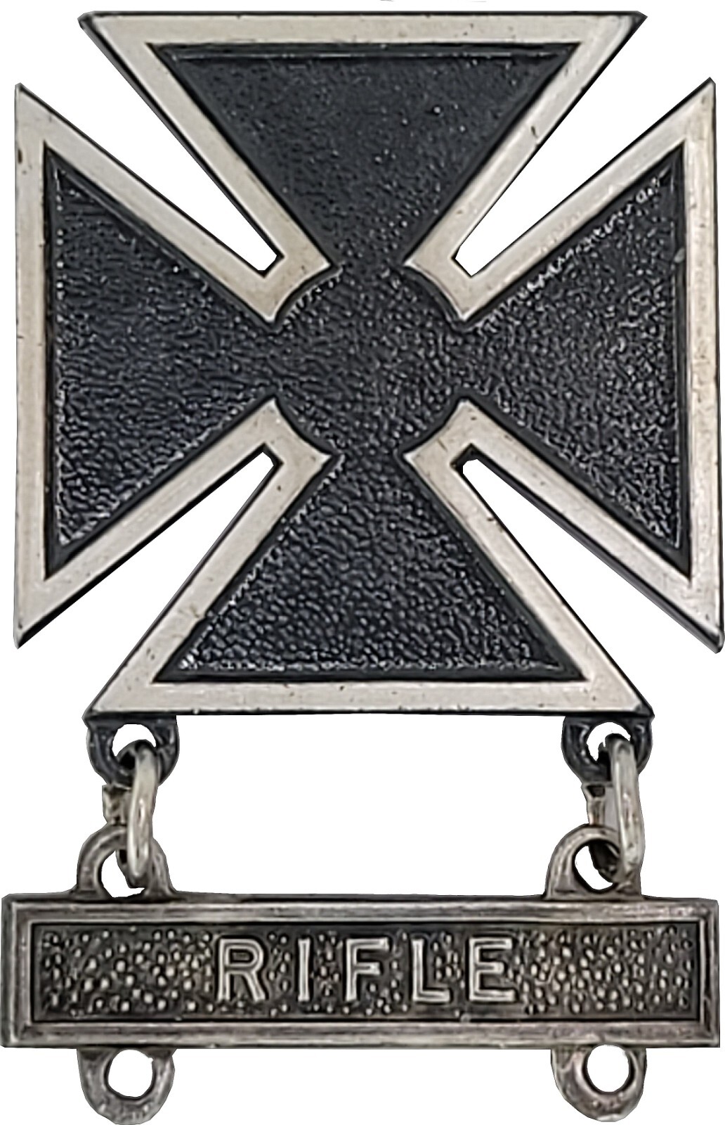 US ARMY MARKSMAN Weapons Qualification Oxidized Badge RIFLE Q Bar