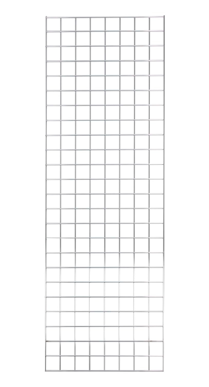 Set 4 Gridwall Panels 2' x 6' Grid Wall Display Chrome Panel Steel 9 Connectors