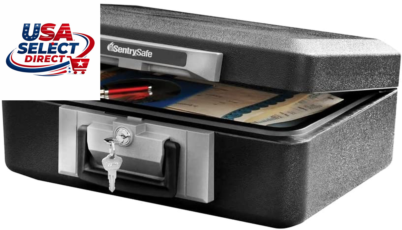 Fireproof Safe Box with Key Lock, 0.25 Cubic Feet, Portable Security