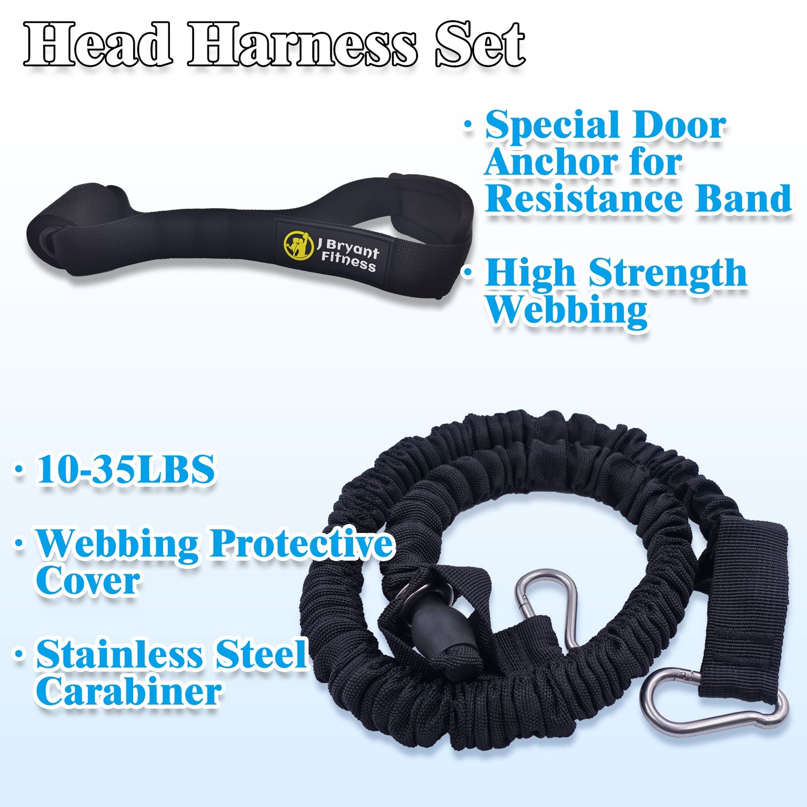 Neck Harness Head - Weight Lifting with Resistance Tube Bands - Door Anchor S...