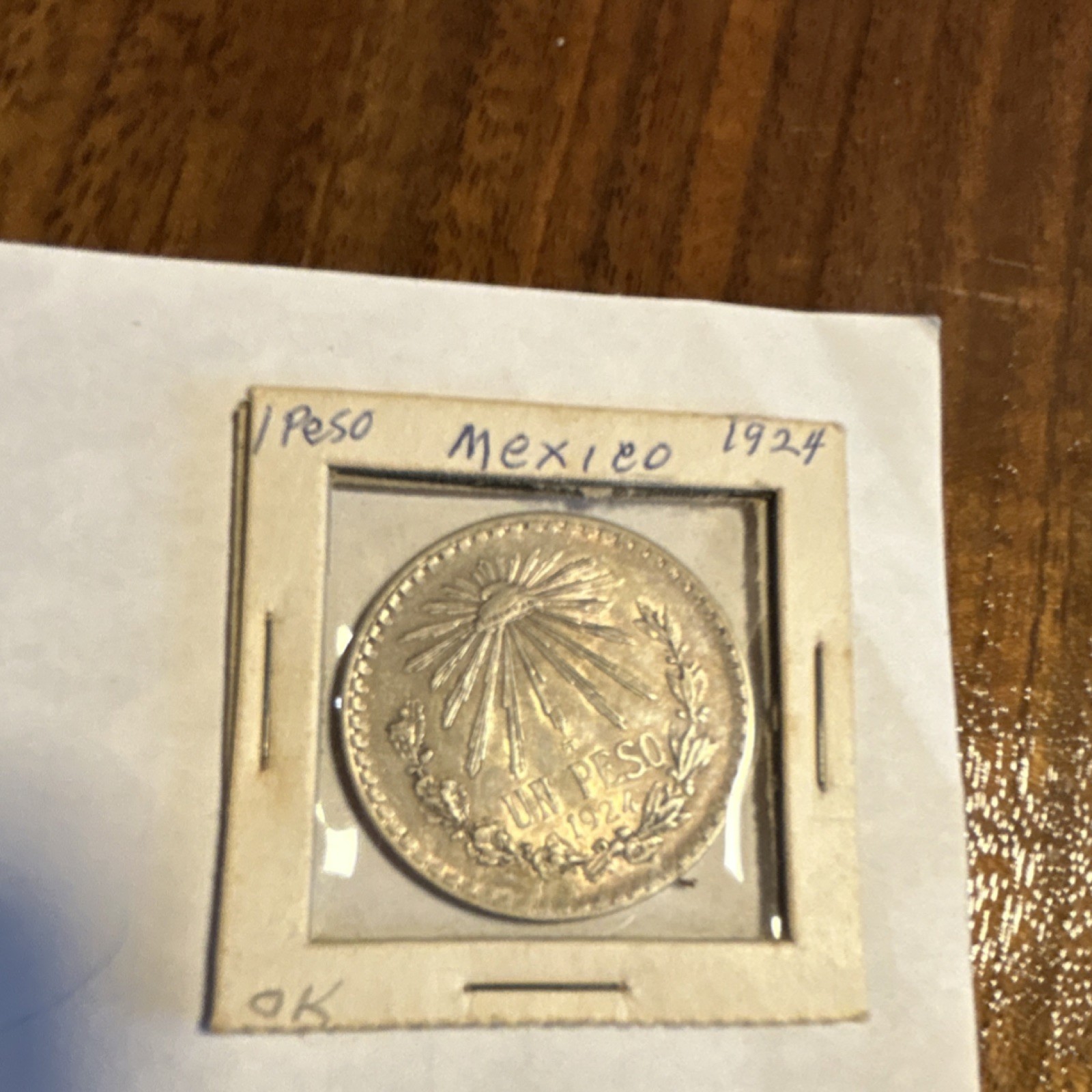 Mexico 1 Peso Silver Coin 1924 Uncertified Second Republic Collectible Currency