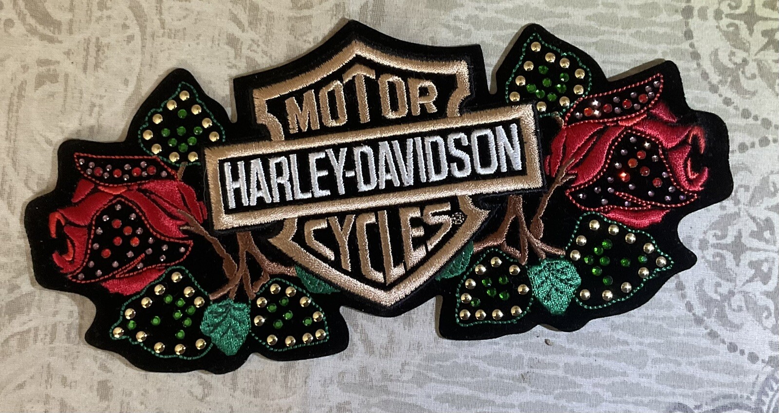 HARLEY DAVIDSON JEWELED ROSE PATCH