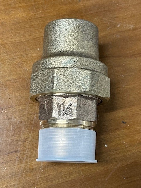 1 1/4" Flare x Male adapter MNPT Lead Free  (1 1/4" flare adapter)