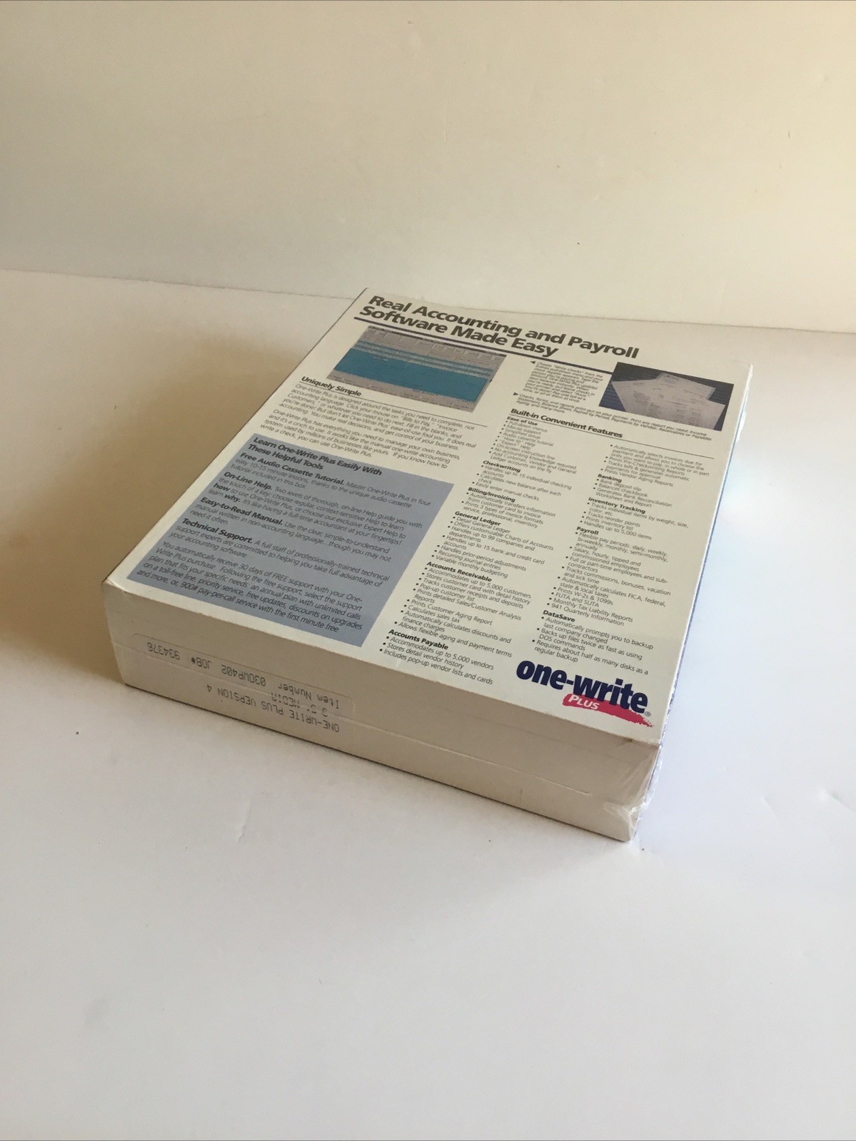 New Sealed One Write Plus Accounting Payroll - Software