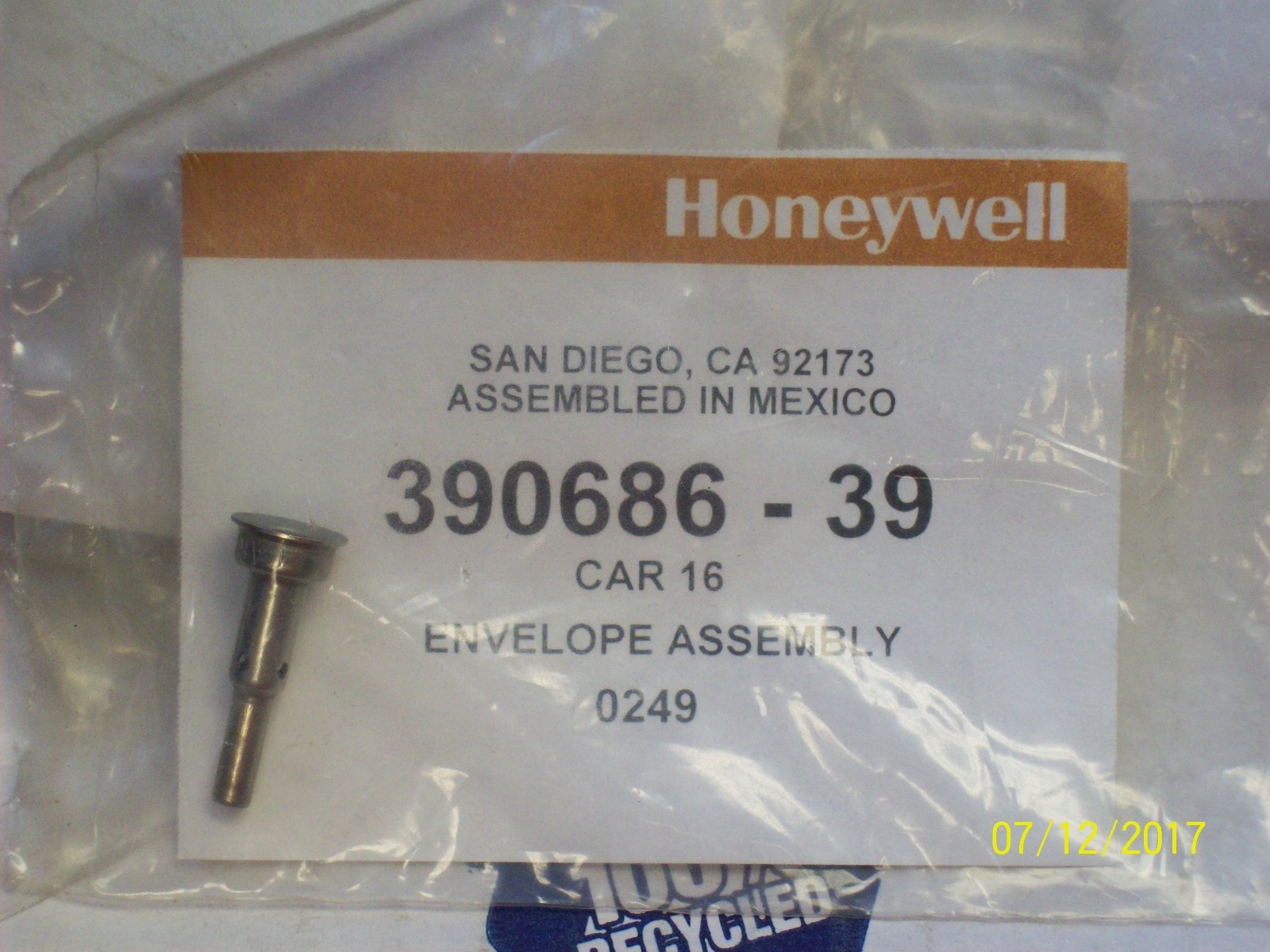 *LOT OF 6* NEW HONEYWELL ENVELOPE ASSEMBLY ORIFICE , 390686-39