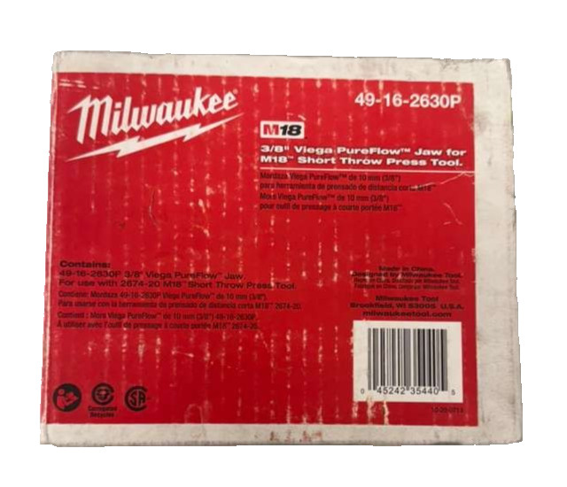 Milwaukee 49-16-2630P M18 3/8 in. Viega PureFlow Press Tool Jaw
