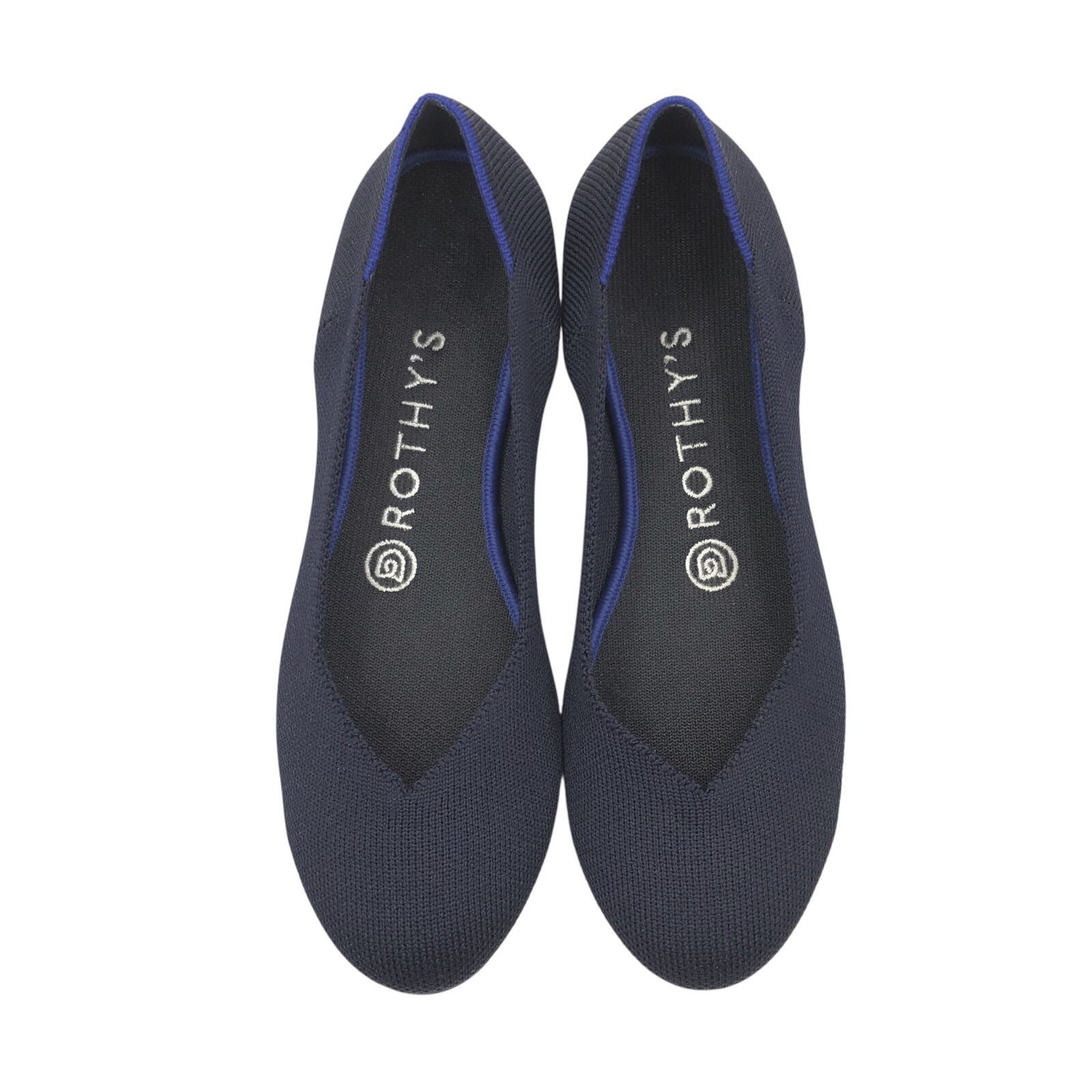 Rothy's The Flat Round Toe Knit Ballet Flats Women's Size 7 Dark Navy Blue