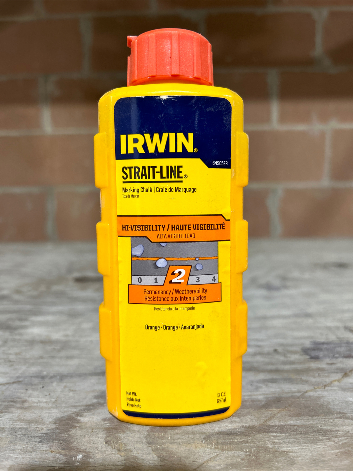 IRWIN Tools STRAIT-LINE High-Visibility Marking 8 Ounce (Pack of 1), Orange