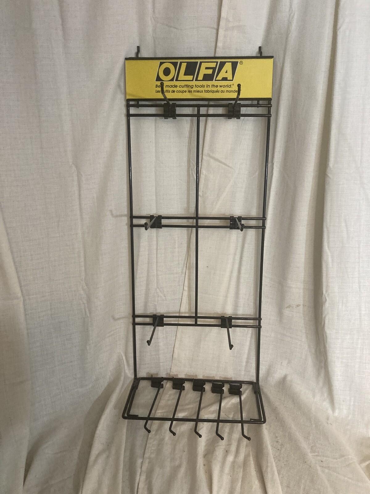 OLFA Cutting Tools Display Rack with Peg Hooks, Standing or Hangs Adjustable