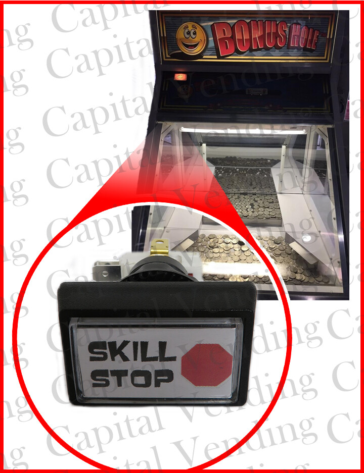 Skill Stop Sign Button for Quarter Pusher and Redemption Games