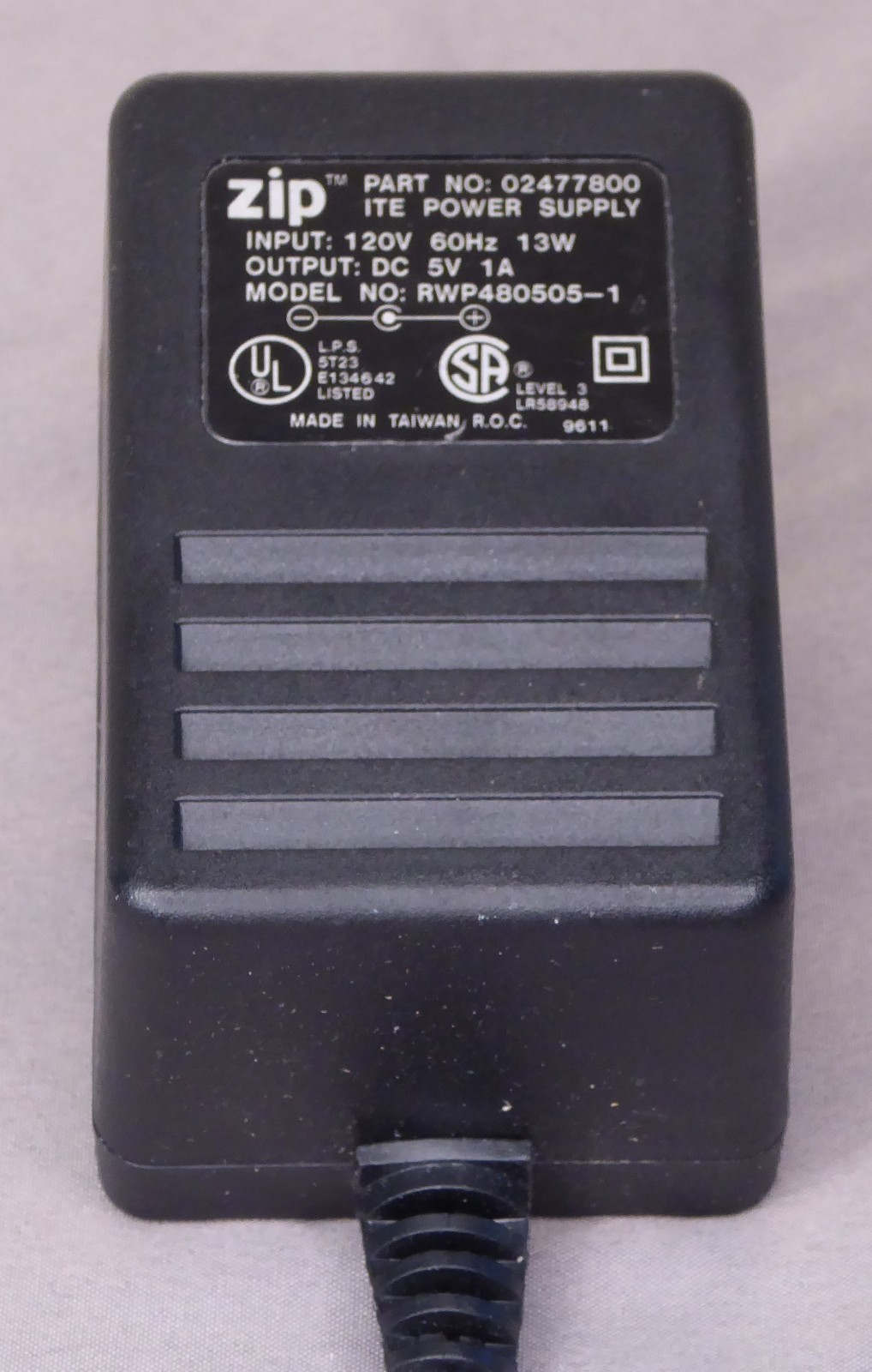 Genuine Zip Drive Power Supply – RWP480505-1 – 5V – 1A - Tested