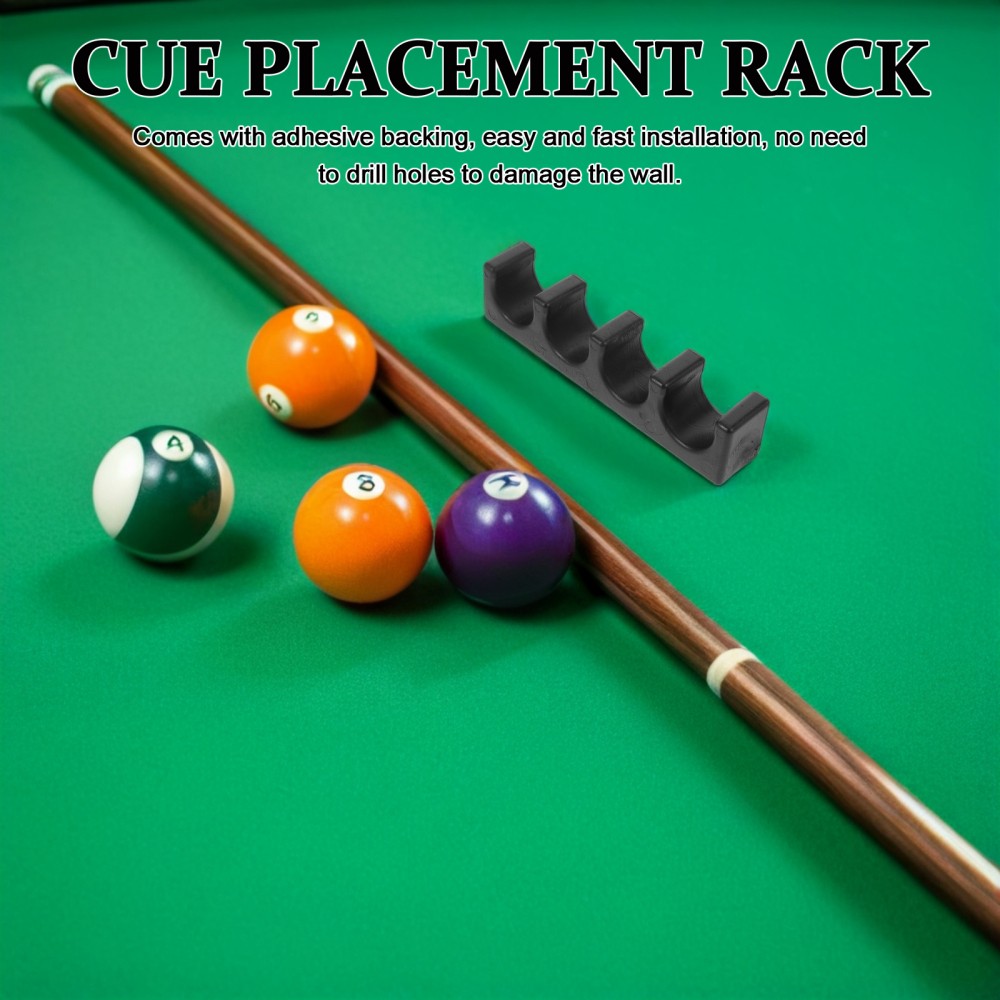 3Pcs Plastic Billiard Cue Stand Black Wall Mount Easy Install Pool Cue Storage