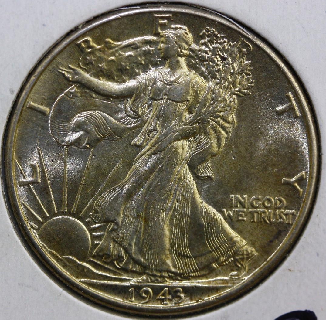 1943 Walking Liberty Silver Half Dollars 90%  BU #W3