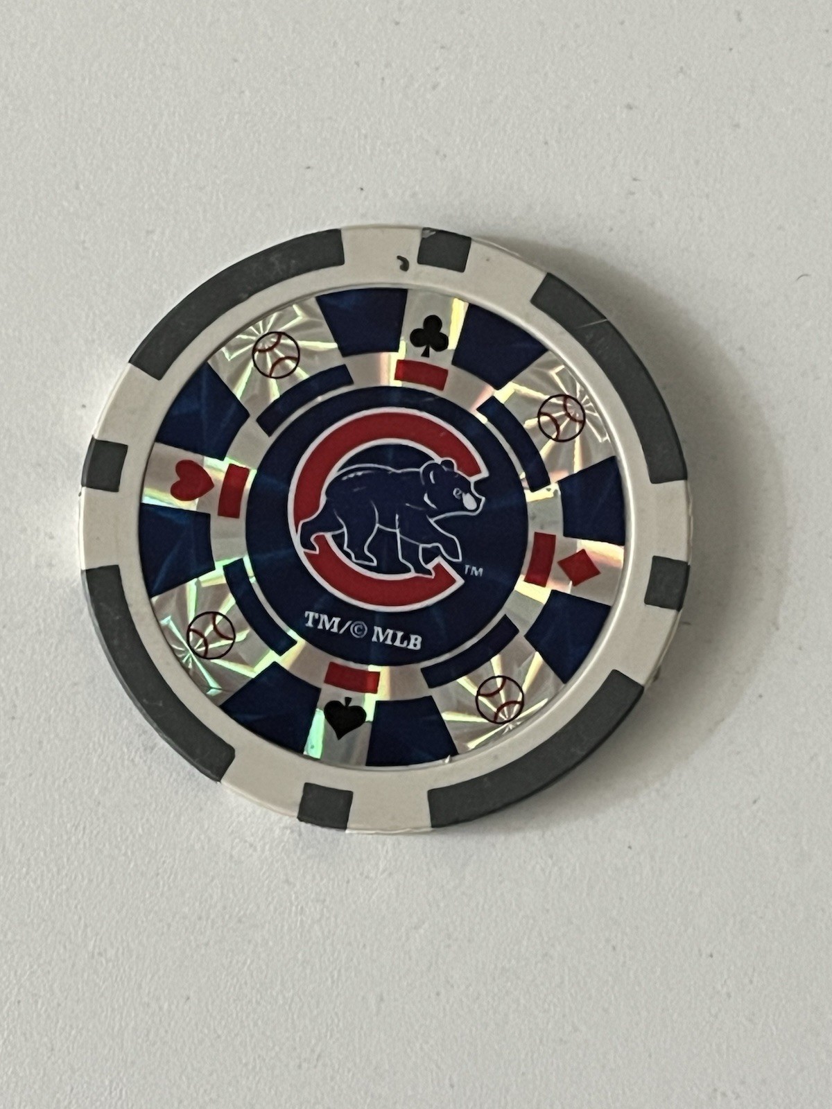 Chicago Cubs MLB Poker Chip Silver Collectors Edition Casino Style 11.5g