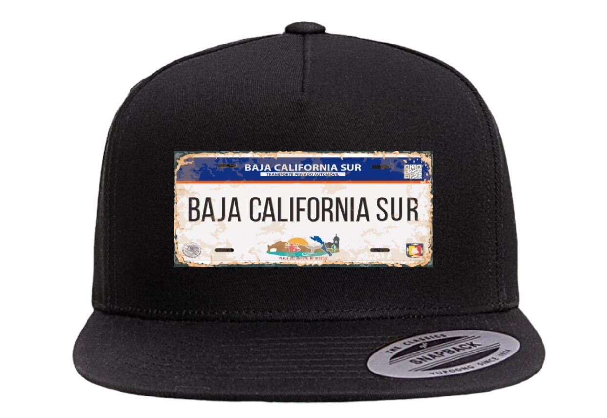 Baja California Sur Mexico Placa Snapback Hat, Trucker Cap, Custom Hat UNISEX