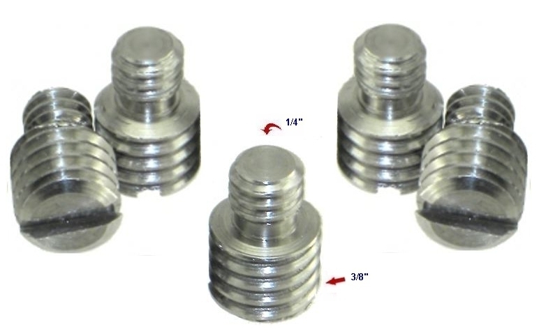 5 X Male to Male 1/4" to 3/8" Tripod Steel ADAPTERS *five New adapter
