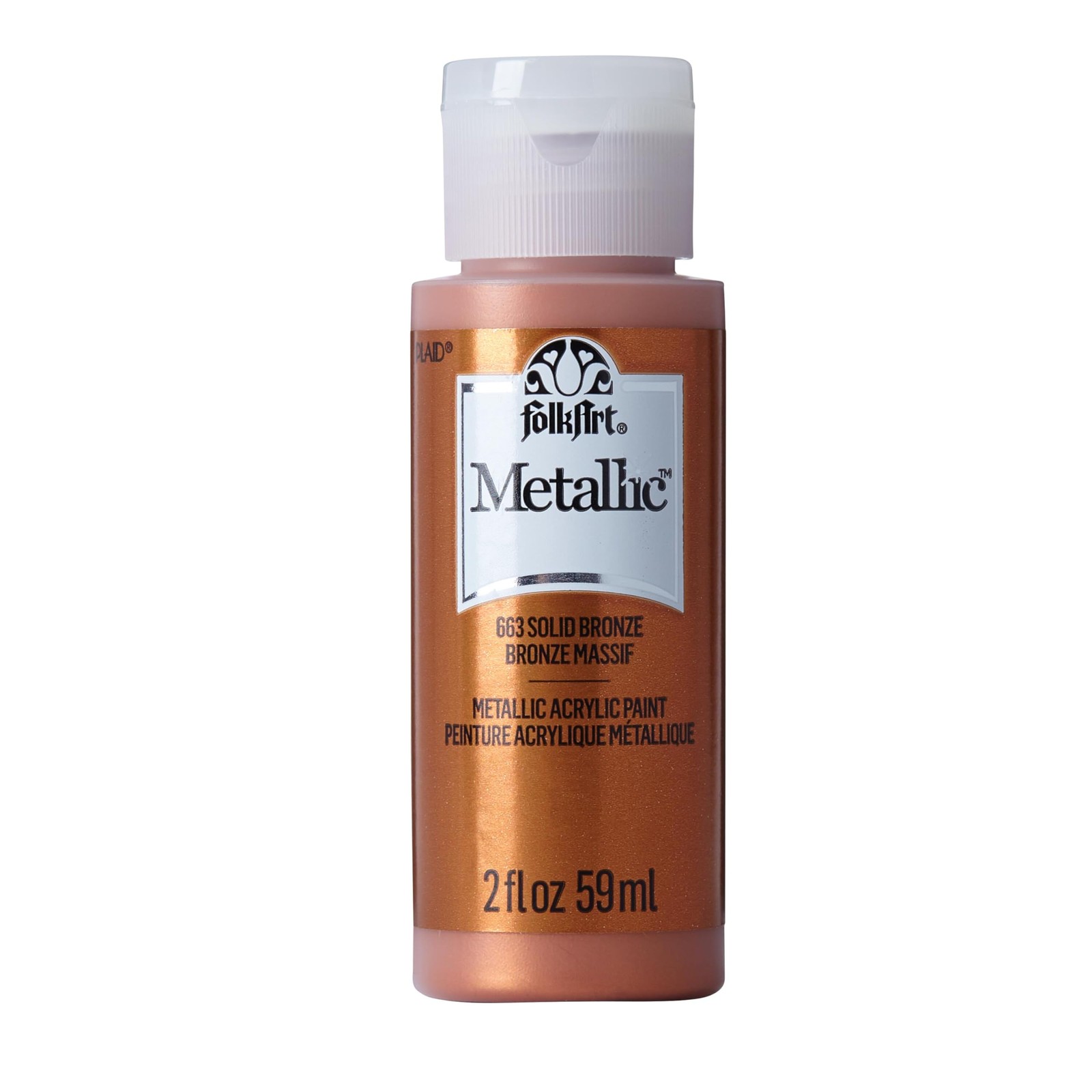 Metallic Acrylic Paint Assorted Colors 2 Ounce 663 Solid Bronze Single