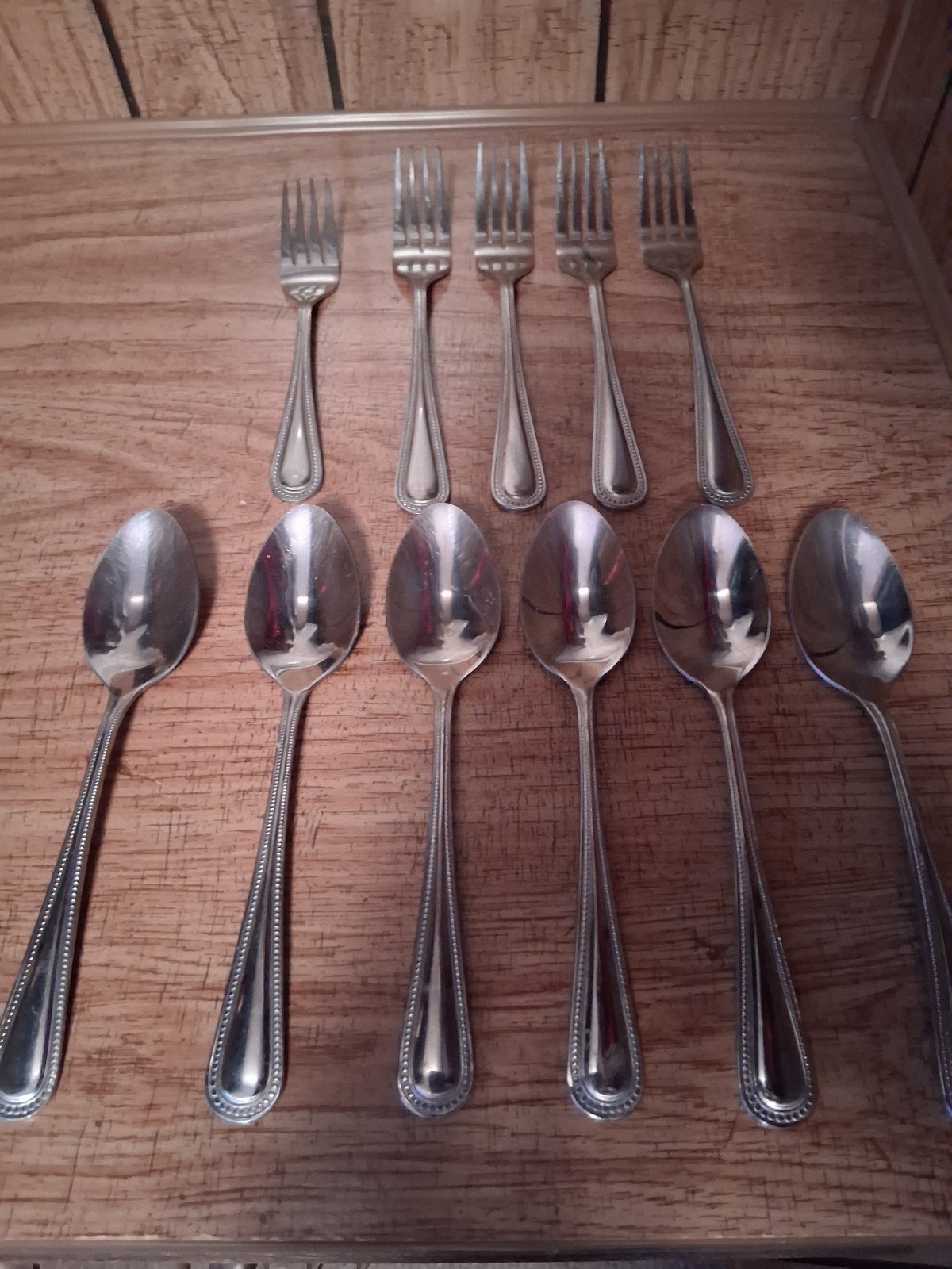11-Mixed WHOLE HOME Stainless Beaded Flatware