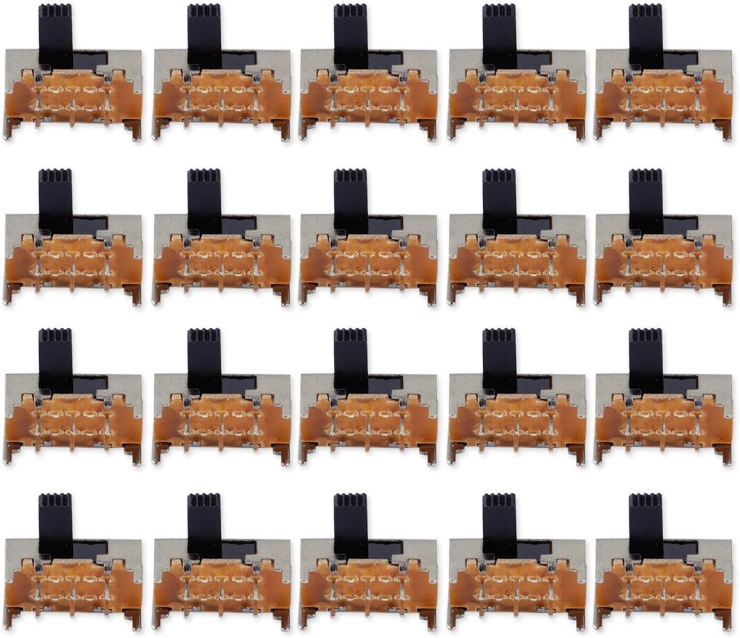 20Pcs 6Mm 0.5A 50VAC High Side Knob 6 Pin 2 Position DPDT Slide Switch SK22H03 N