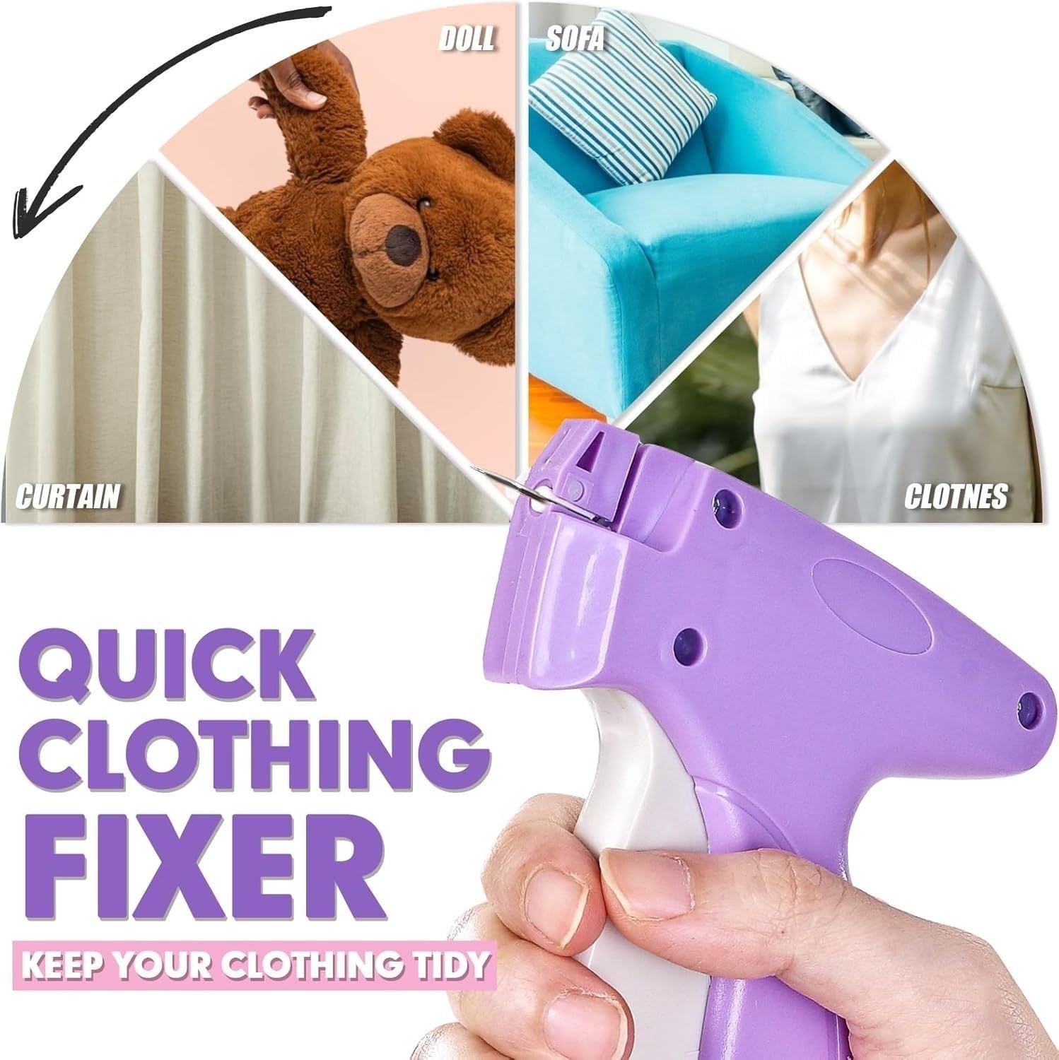 Stitch for Clothes, Quick Stitch Sewing , Handheld Sewing Stapler, Mini Hemmi