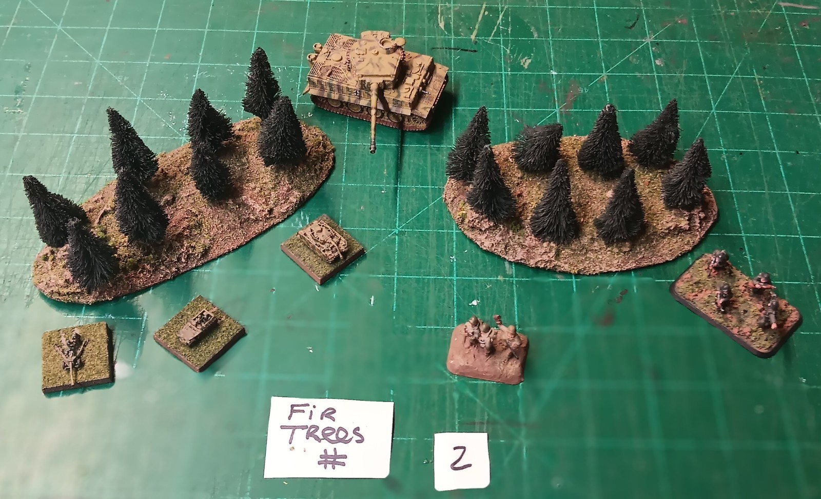 15mm / 1/285th FOW WW 2 wargaming 2 x Fir Trees terrain lot #2