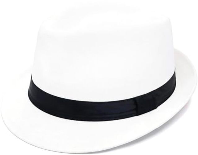 1920s Men Fedora Hat Cap for Men,Manhattan Hat for 1920s Mens Gatsby White