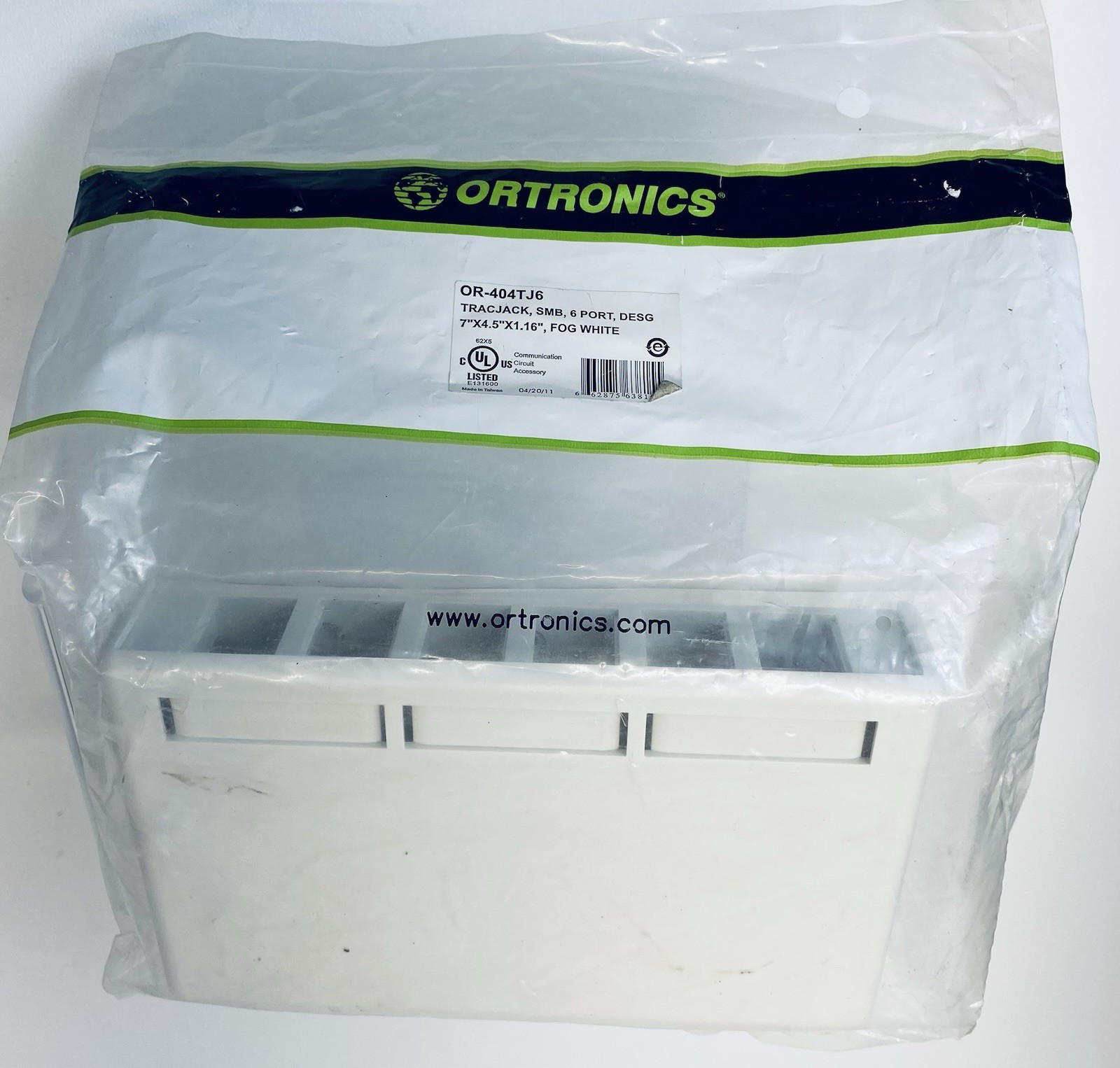 Ortronics OR-404TJ6 Tracjack Surface Mount Box 6 Port, Fog White, New! FREE SHIP