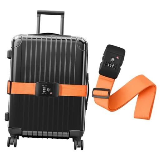 Luggage Straps for Suitcases Luggage Strap TSA Approved Travel Belt | orange