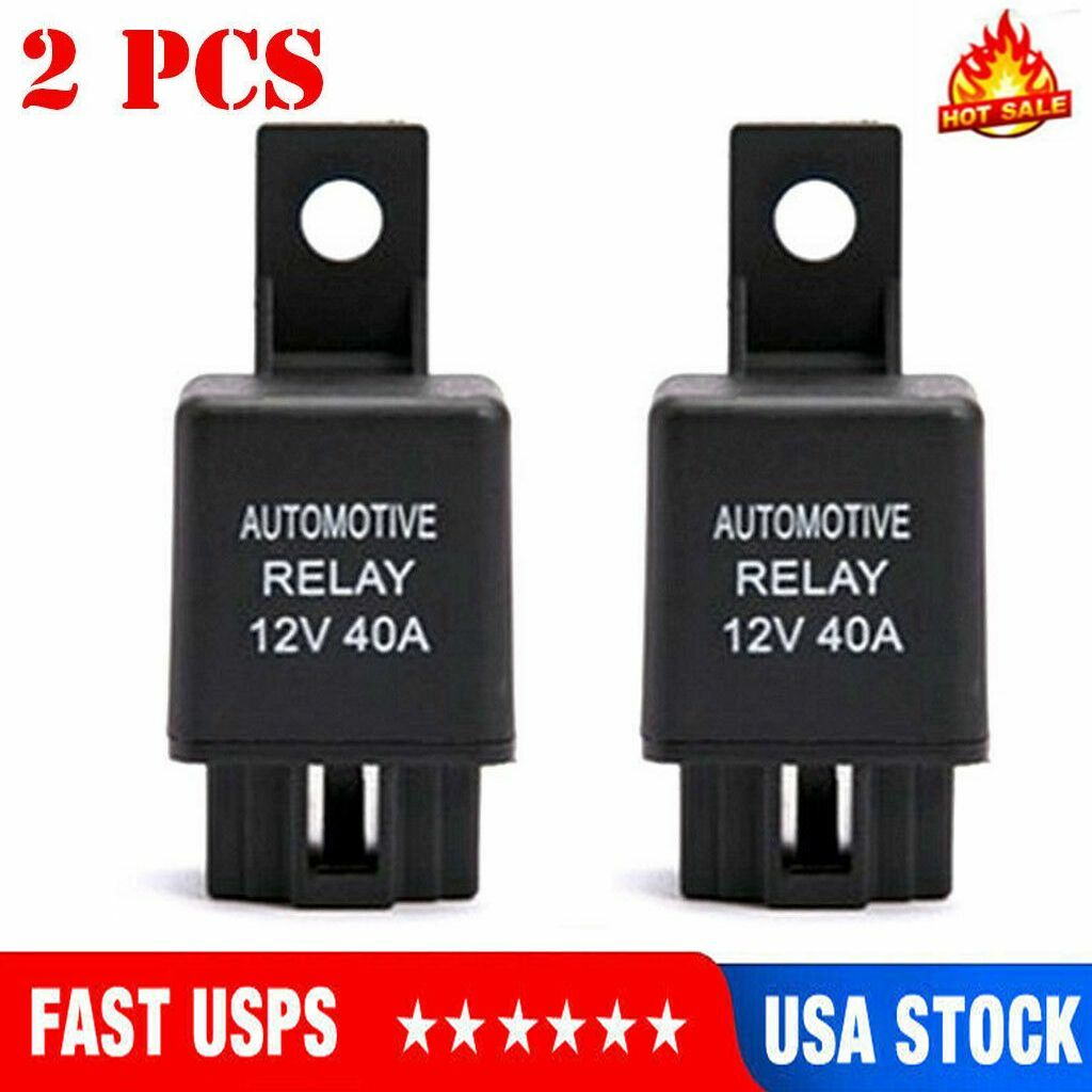 2pcs DC 12V 40A 40 AMP Car Auto Automotive Van Boat Bike 4 Pin SPST Alarm Relay