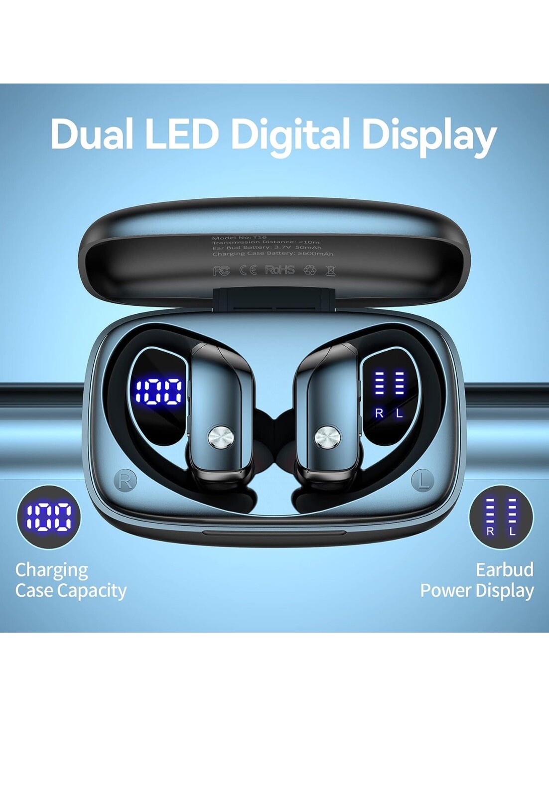 Wireless Over-Ear Earbuds Bluetooth Workout Headphones For Apple iPhone 12