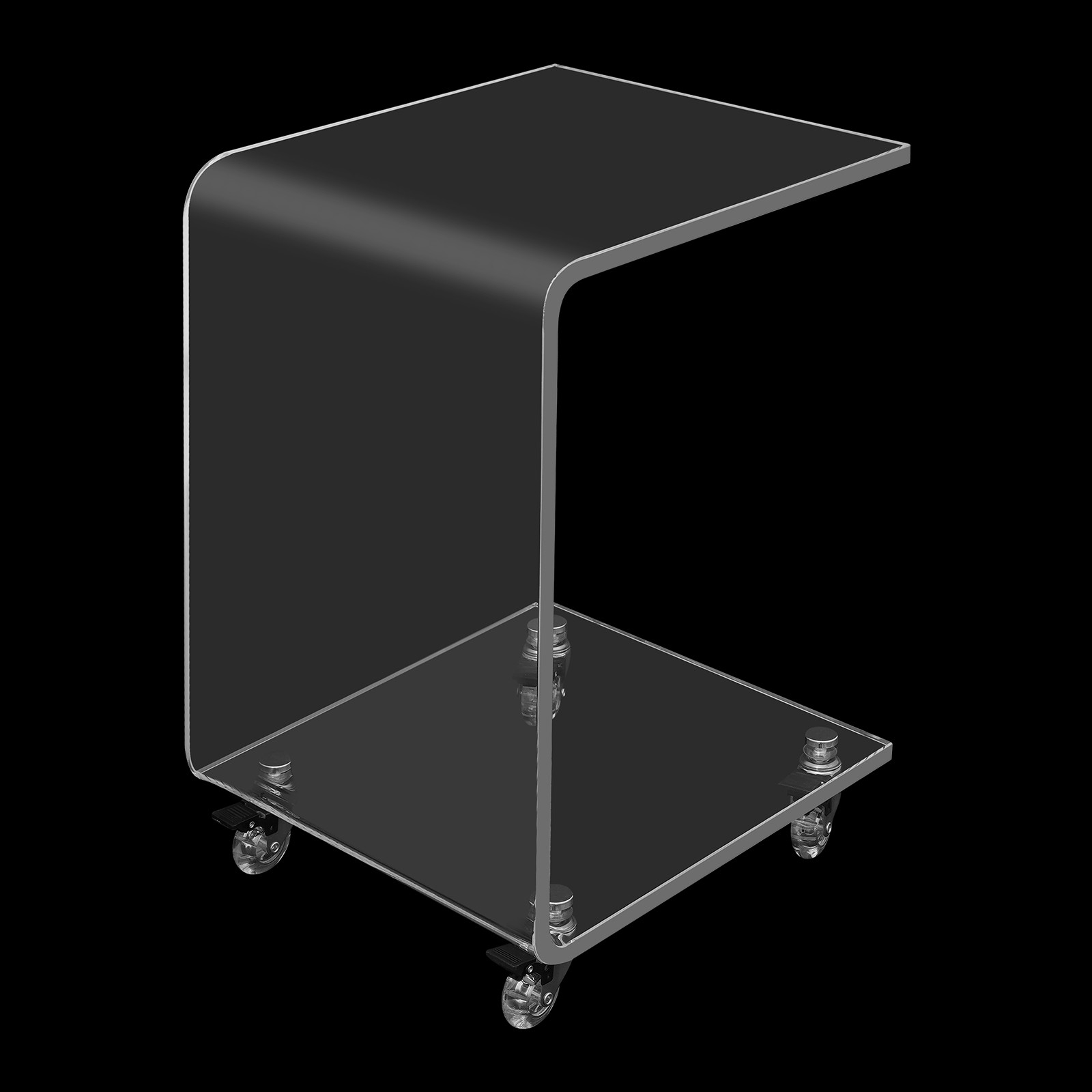Modern C-shaped Side Table Acrylic End Table Couch Side Table, Bedside Table