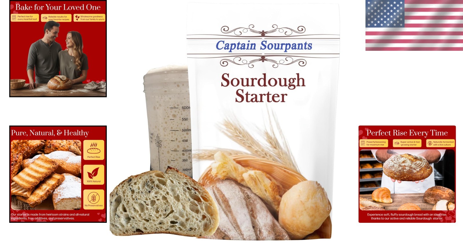 Versatile 100- Sourdough Starter Kit - Ideal for Beginners & Artisan Bakers