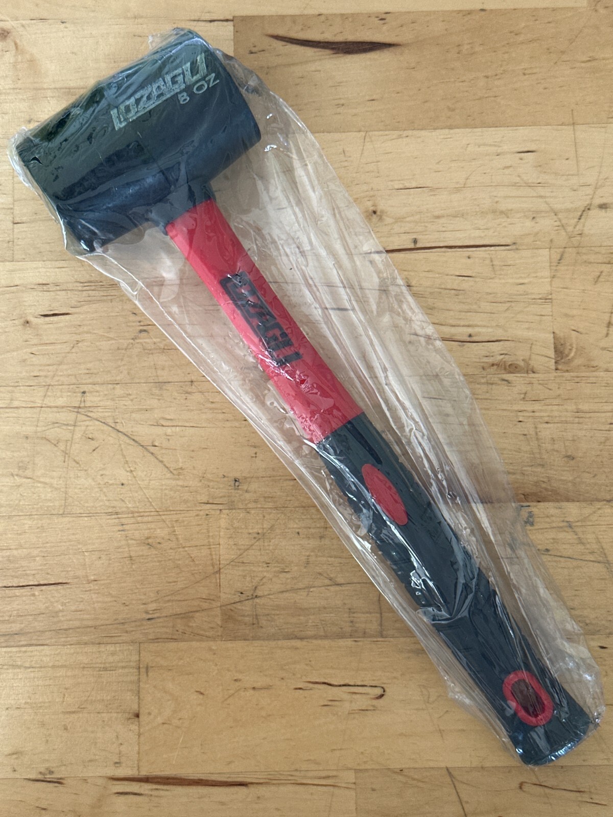 LOZAGU 8 Oz Rubber Mallet Hammer, Fiberglass Handle, Rubber Mallet for Flooring