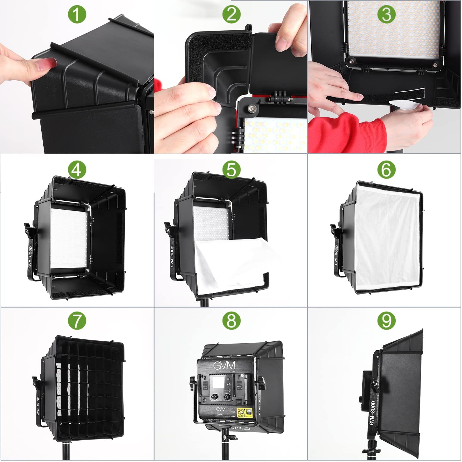 1 PCS Foldable Softbox Diffuser Grid Beehive For GVM RGB 850D LED Video Light