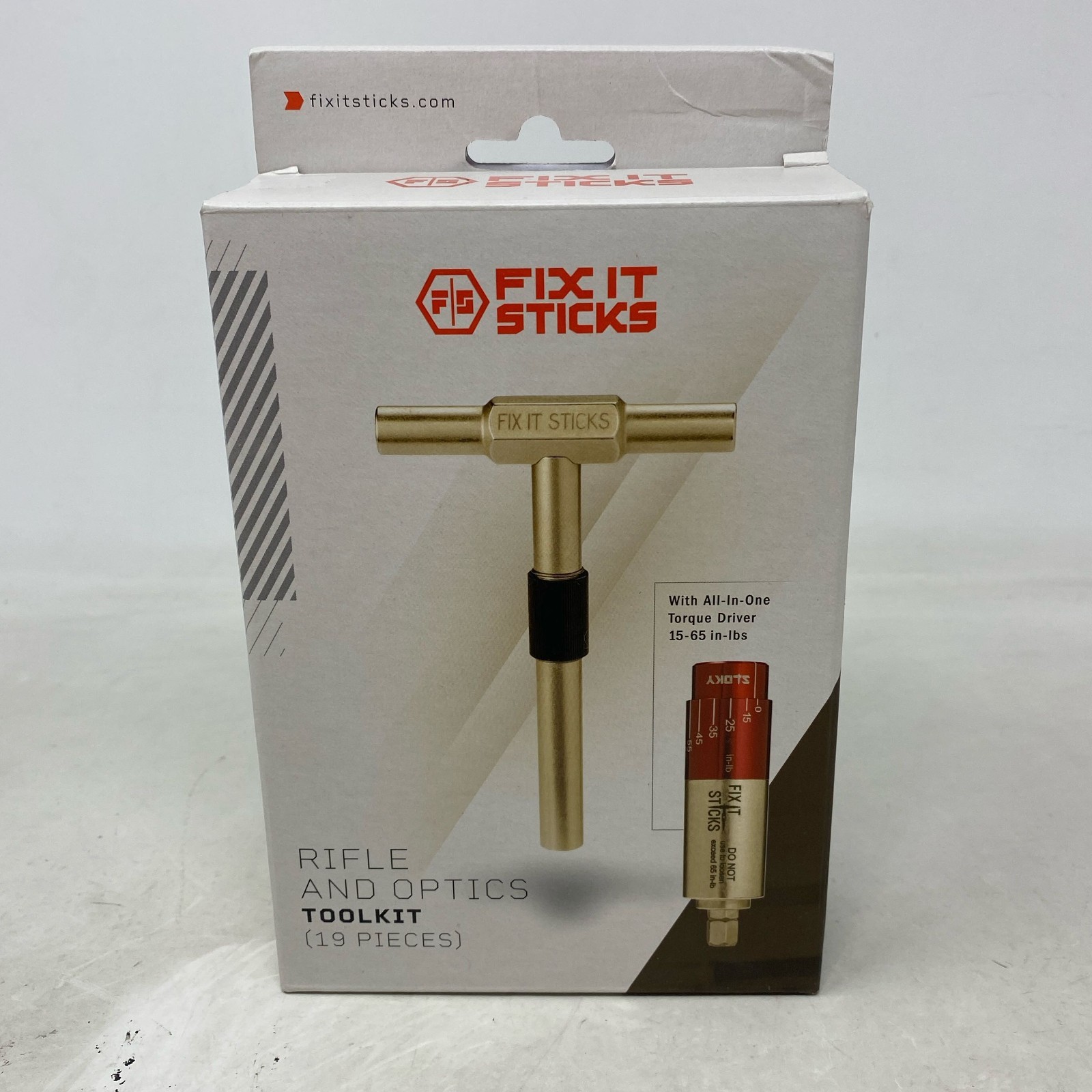 Fix It Sticks Torque Kit 15-65 in-lb Brass/Red 19pc + Ratchet T-Way