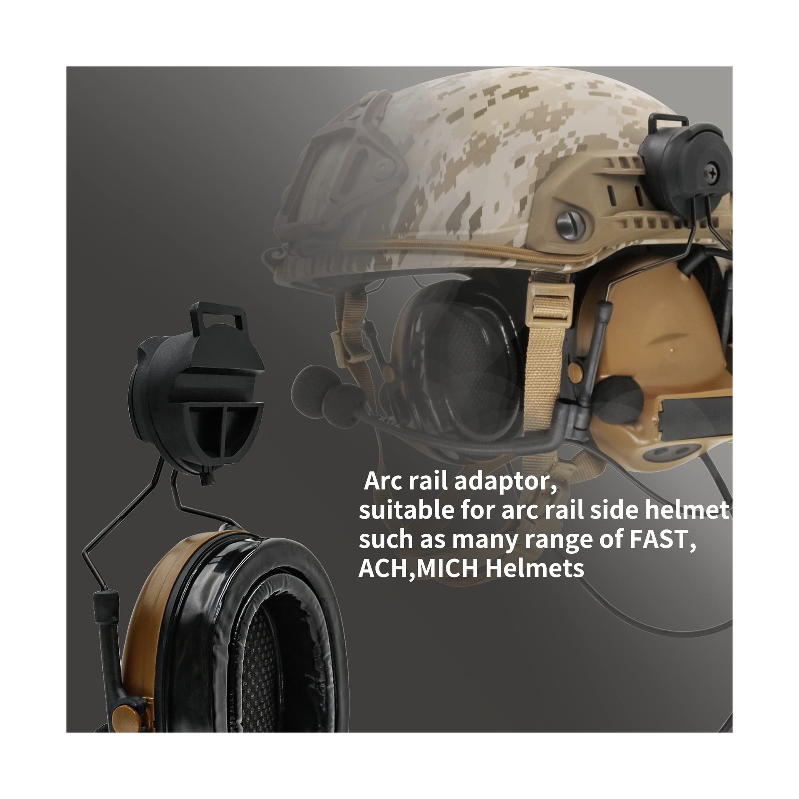 Tactical Headset with ARC Rail Adapter Hearing Protection, Replacement Cover ...