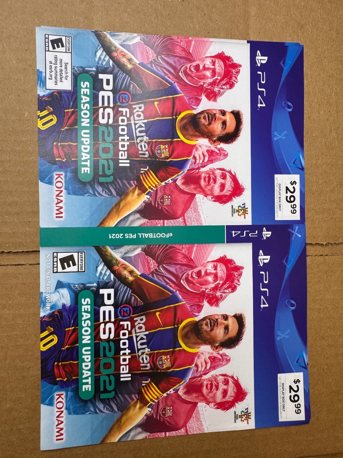 eFootball PES 2021 Season Update Box Art Insert PS4 PlayStation 4 Original