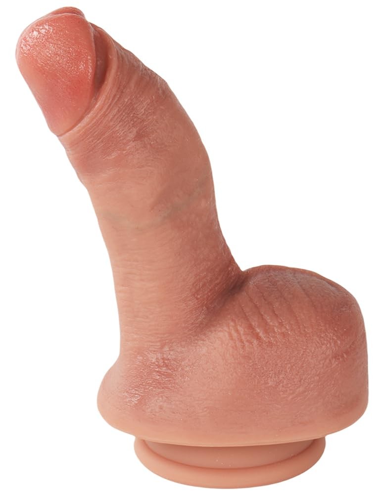 5Inch Short and Thick Dildo DualDensity, NonPorous Silicone, with Strong Suct...