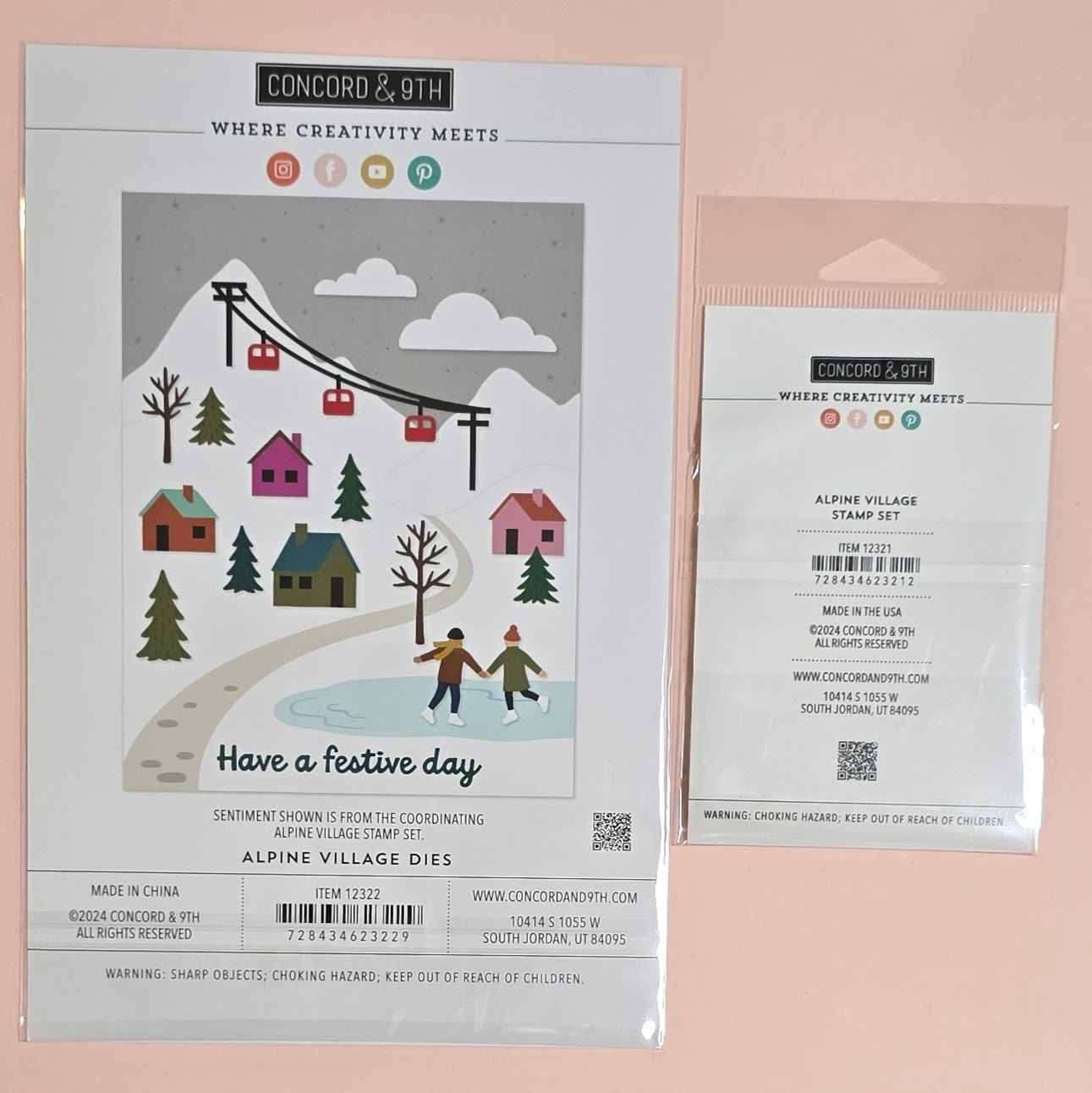 Concord & 9th ALPINE VILLAGE Stamp & Die Set - New