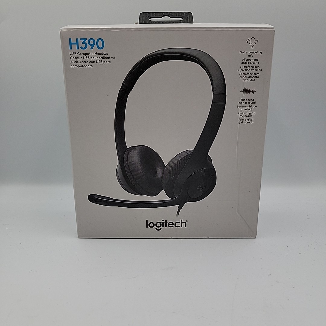 LOGITECH H390 OVER EAR USB COMPUTER HEADSET W/ NOISE CANCELING MICROPHONE WIRED