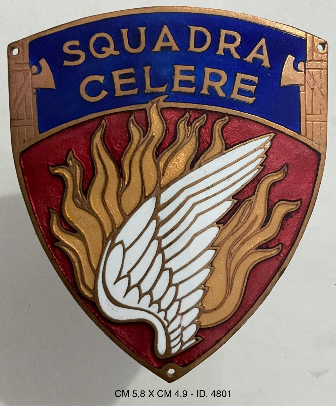 VIGILI DEL FUOCO VV.FF. SQUADRA CELERE SCUDETTO DA BRACCIO REGNO D’ITALIA
