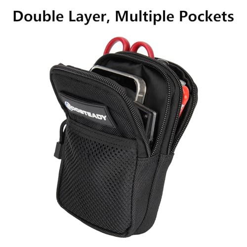 Backpack Strap Pouch, Smartphone Strap Pack, Black Pouch with 4” Mod Strap