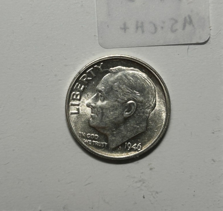 1946-S Roosevelt Dime MS CH+ Mint State Choice Plus 90% Silver Uncirculated USA