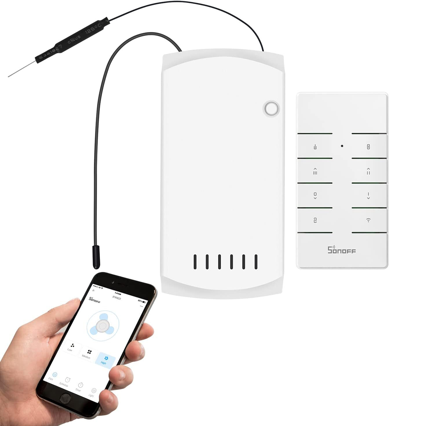 SONOFF Wi-Fi Ceiling Fan And Light Controller 3 Fan Speeds 433MHz Remote Control