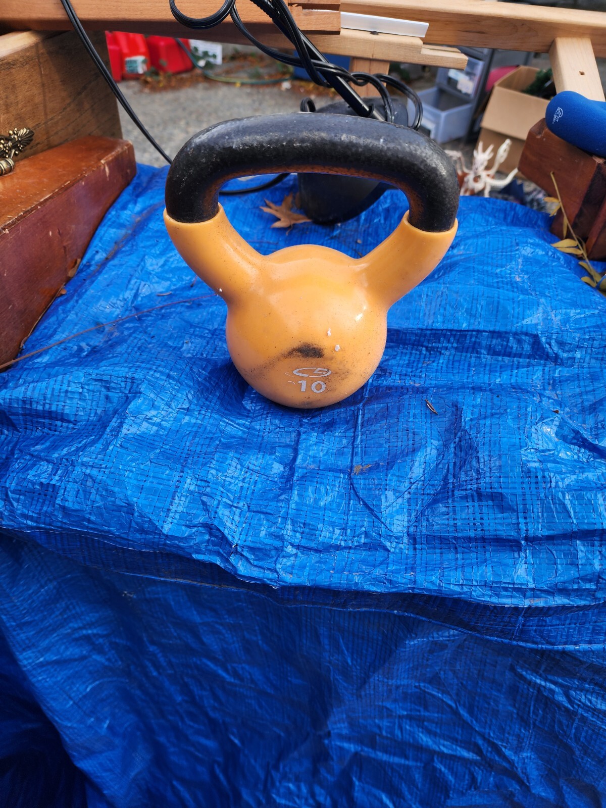 10 pound kettlebell orange neoprene coated