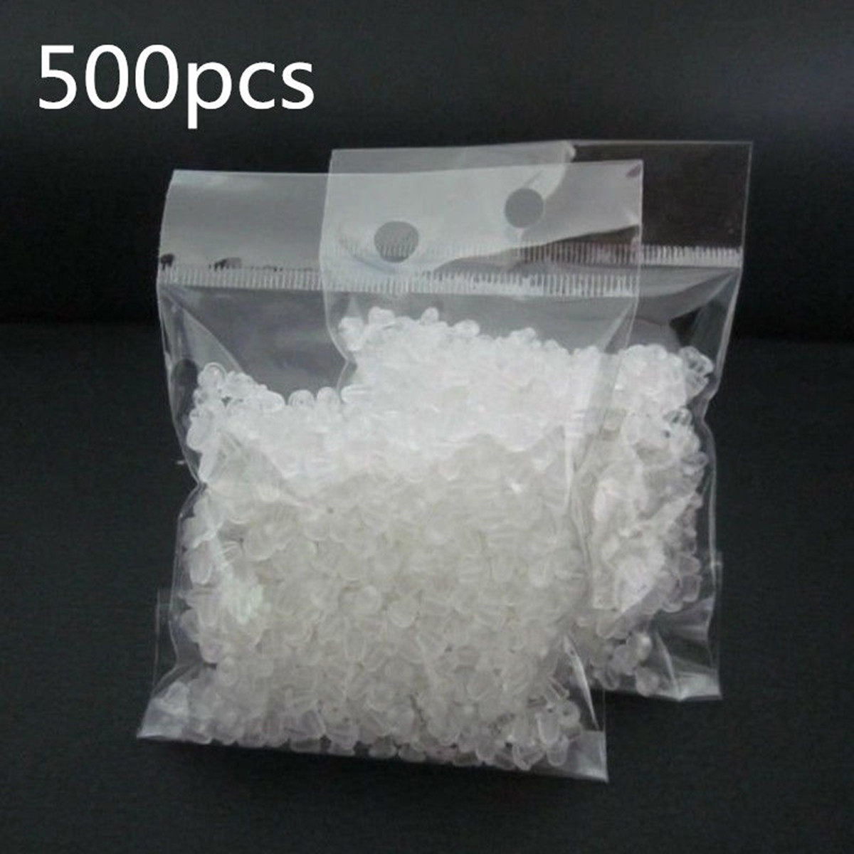 500PCS 4MM Jewelry Findings Silicone Earring Back Plugs Stoppers Ear Post Nuts