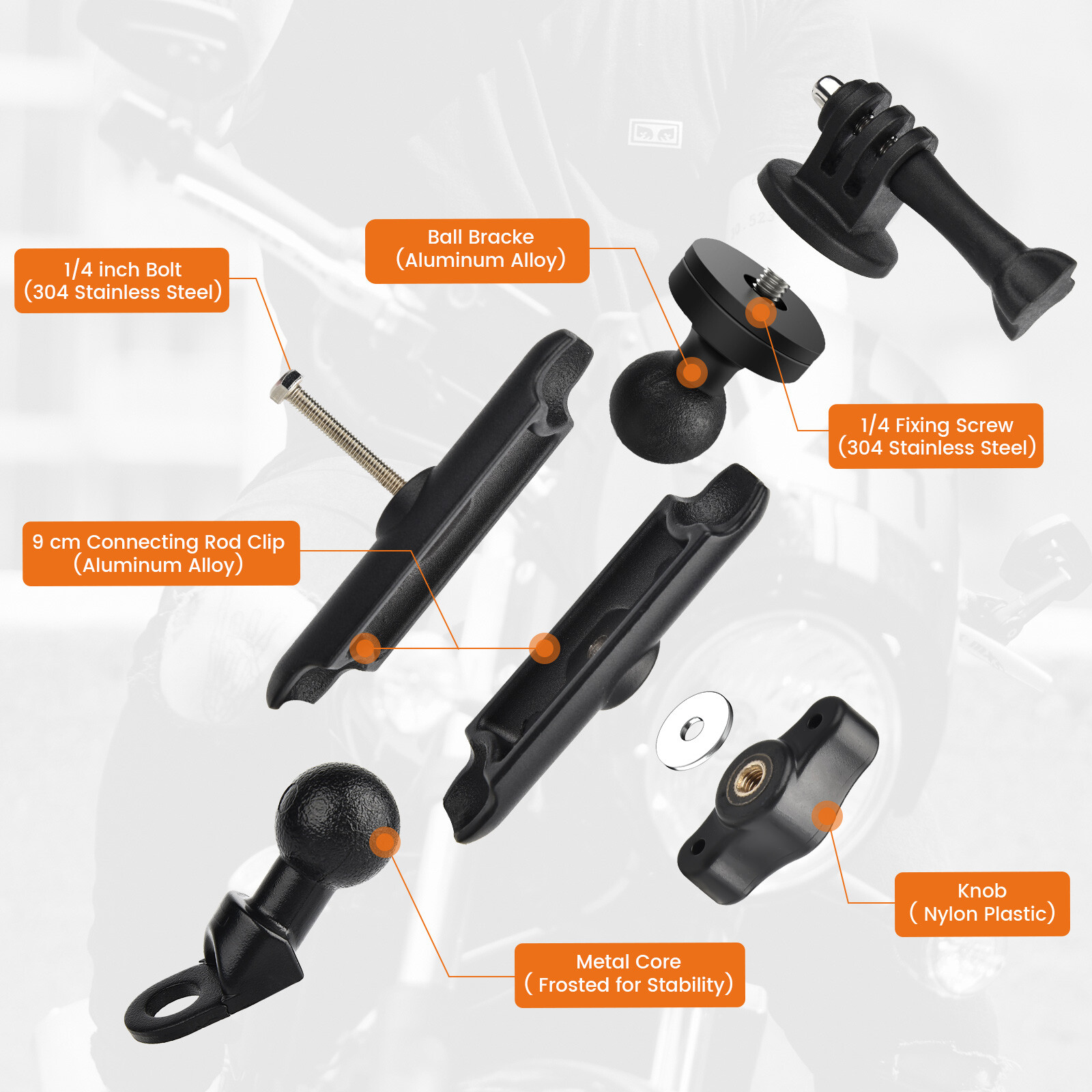 Motorcycle Camera Bracket Handlebar/Mirror Mount Holder For Gopro Action Camera