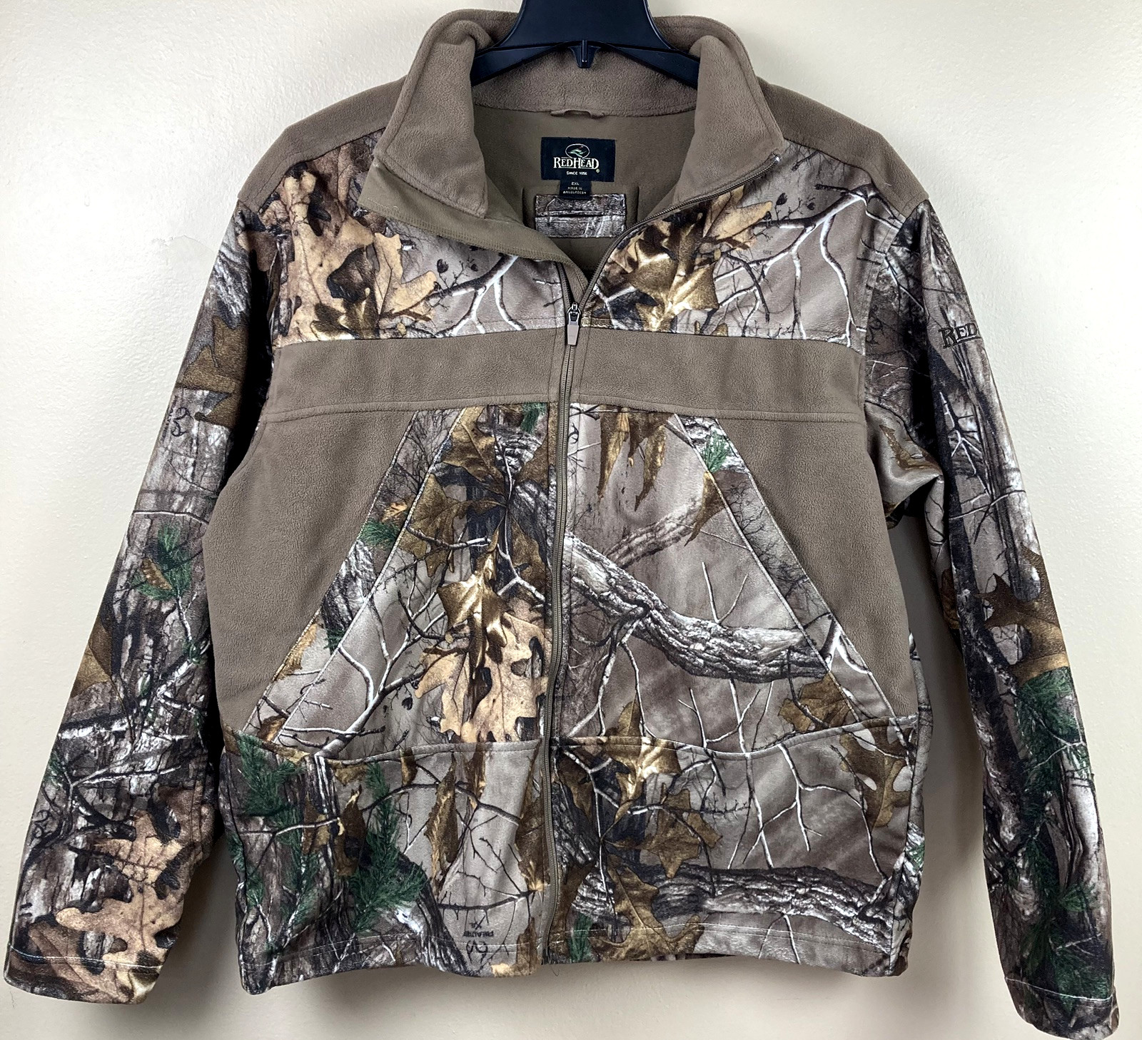 Red Head Camo Jacket Men 2XL Vintage Fleece Realtree Hunting Waterproof Full Zip