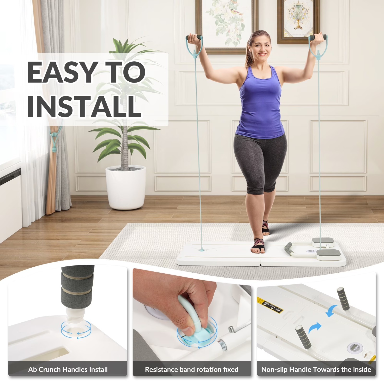 Pilates Trainer Adjustable Full Body Core Strength Exercise Machine Indoor Home