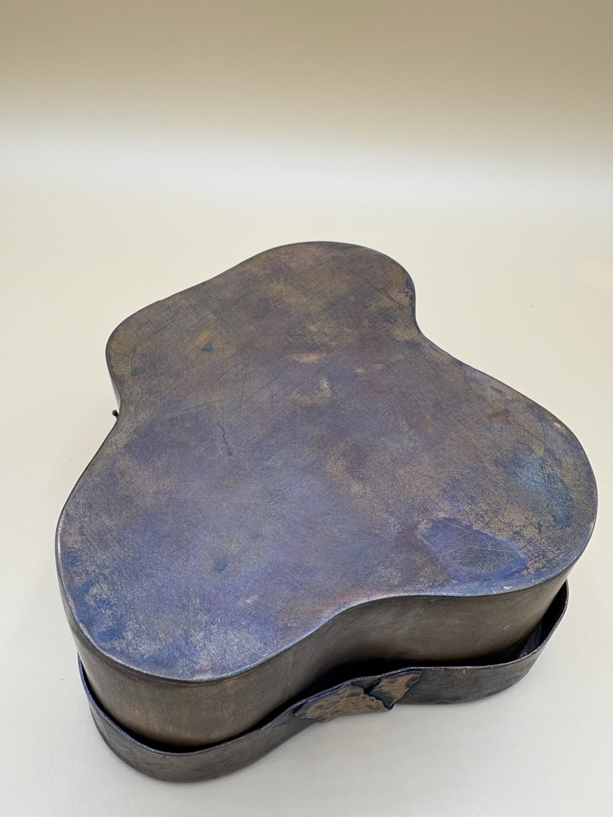 Hand Crafted Lidded Copper Box, Amoeba Shape